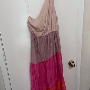 1.4.3. Story by Line Up One-Shoulder Pink and Orange Dress